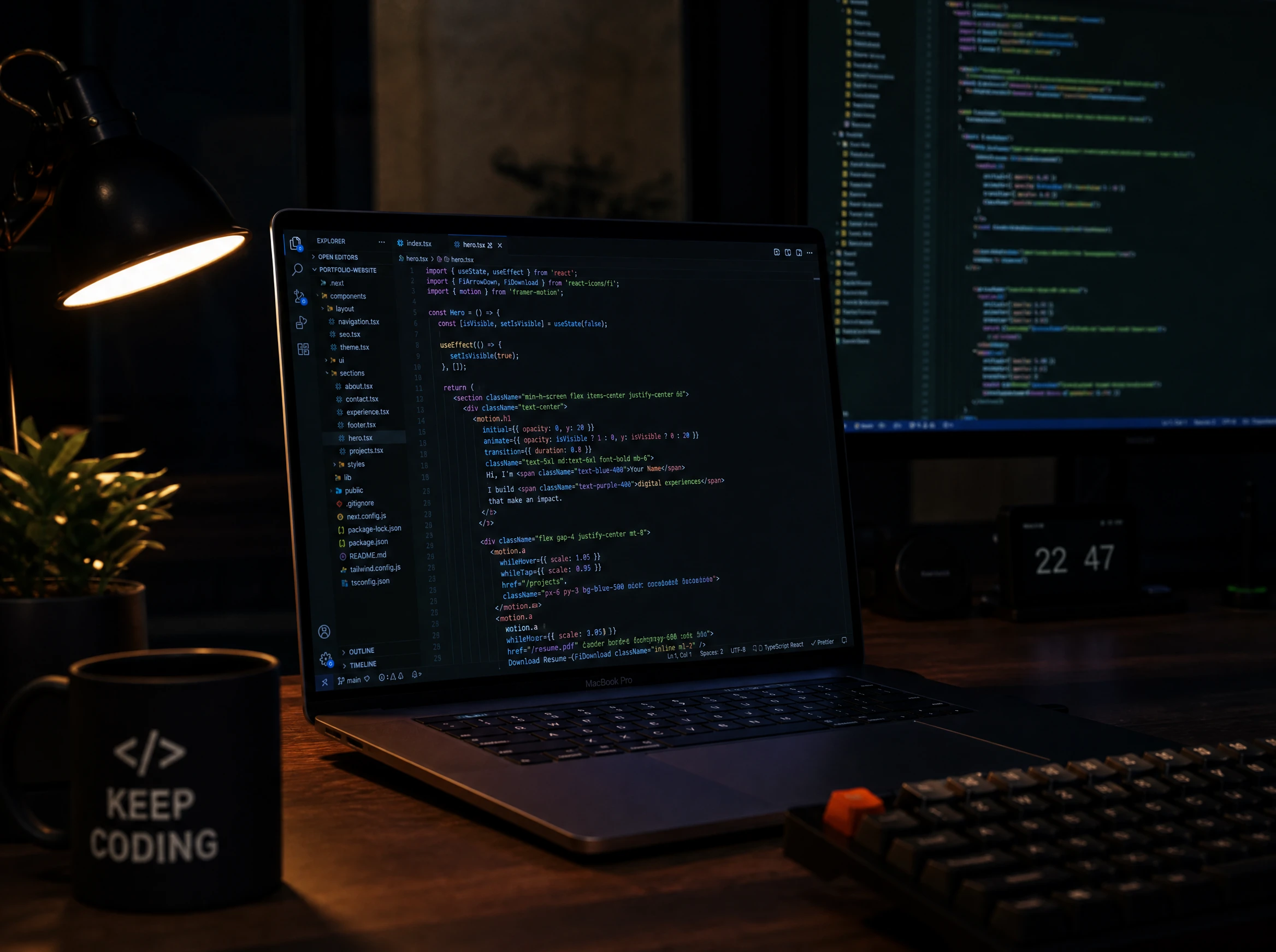 Web development — code editor on monitor